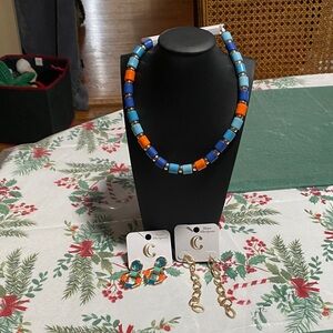Colorful Beaded Necklace Set with Earrings